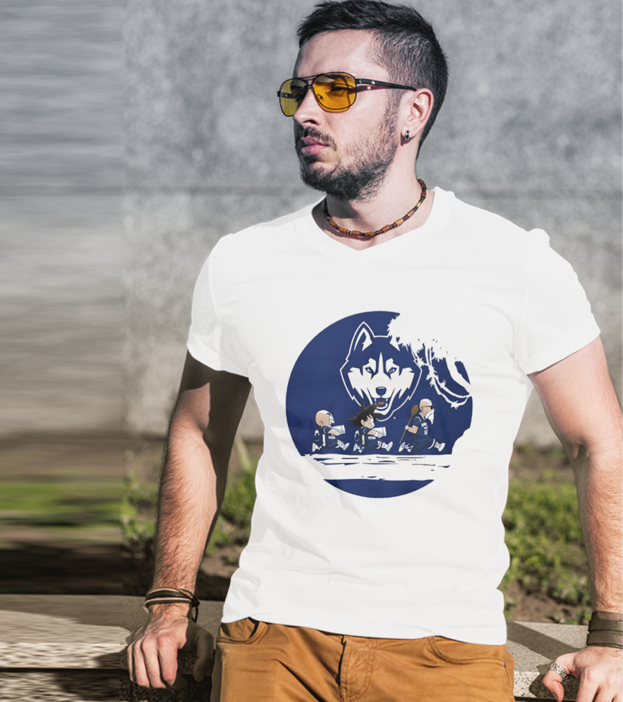 Uconn Huskies Meets Dragon Ball Characters Fusion T-Shirt