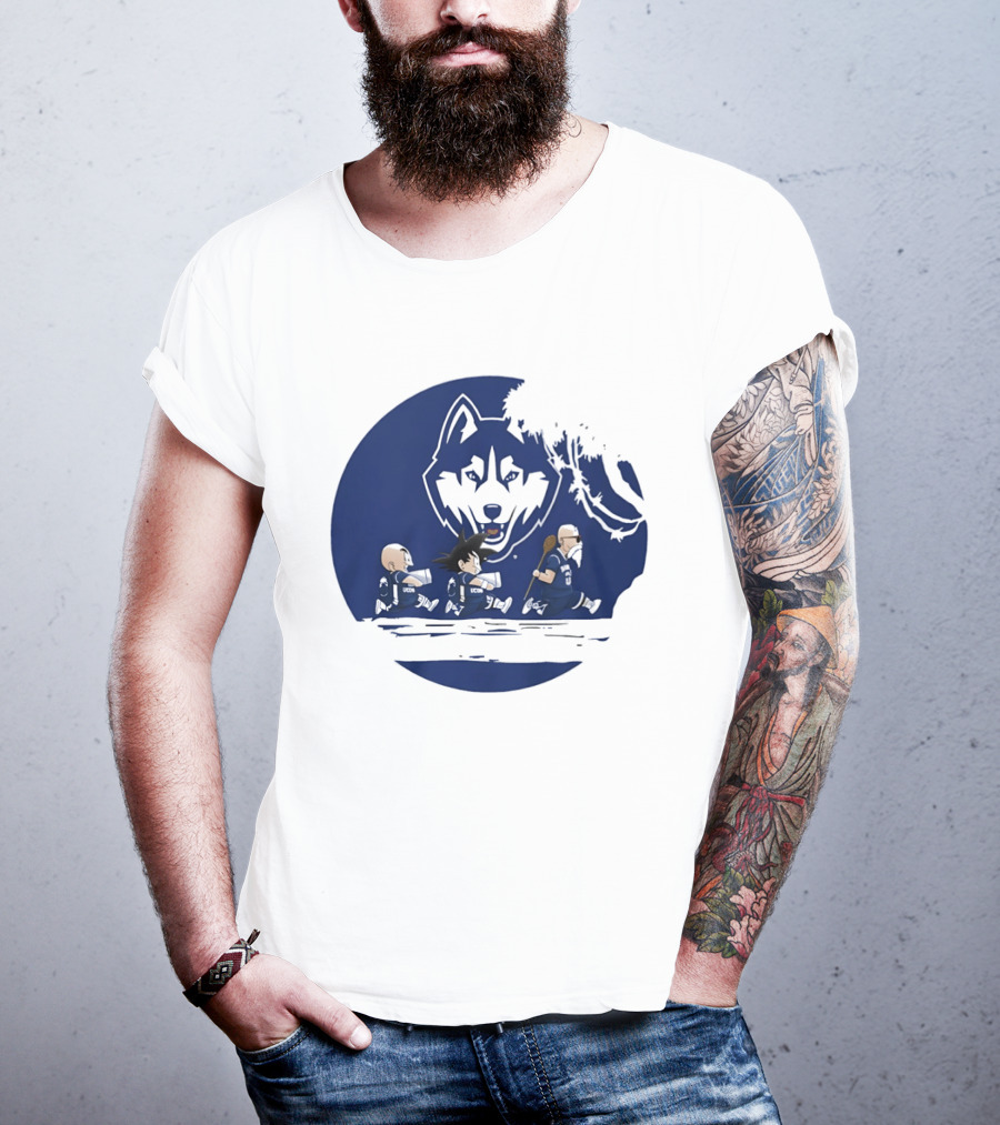 Uconn Huskies Meets Dragon Ball Characters Fusion T-Shirt