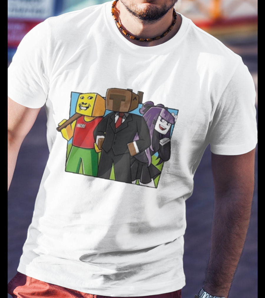 Jocuri Horror Sky Pixel Characters In Suits And Costumes T-Shirt