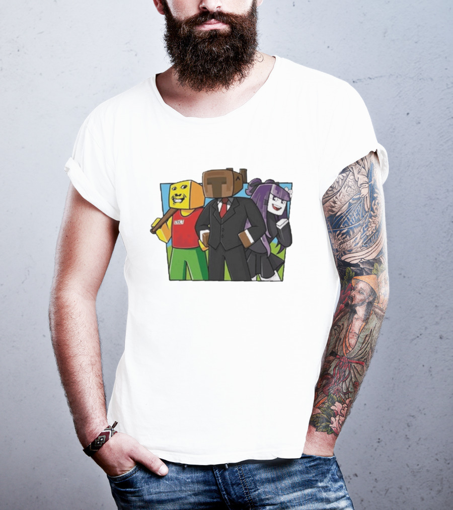 Jocuri Horror Sky Pixel Characters In Suits And Costumes T-Shirt