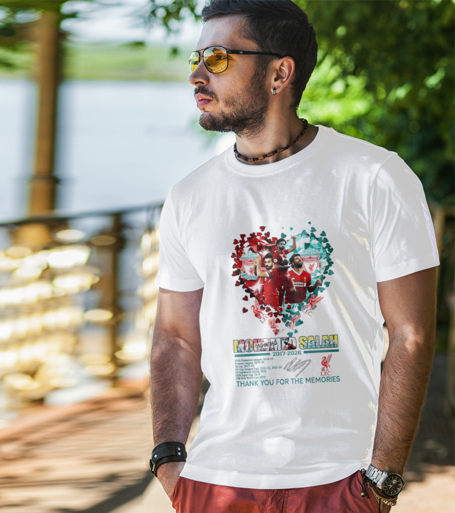 Mohamed Salah Lfc Thank You For The Memories 2017 2023 Heart T-Shirt