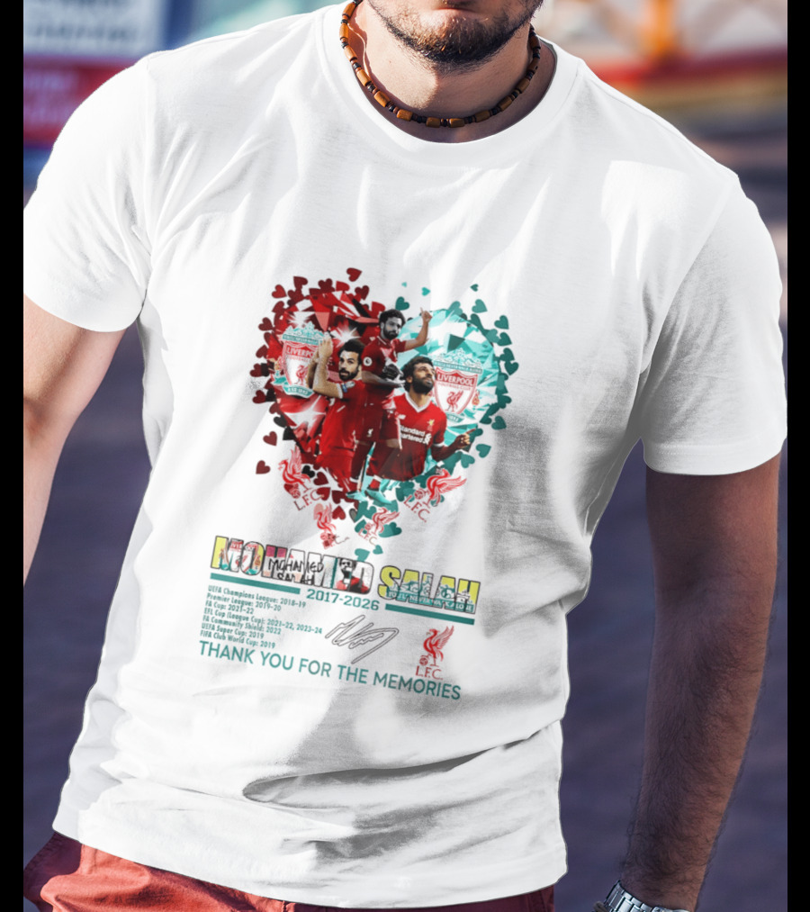 Mohamed Salah Lfc Thank You For The Memories 2017 2023 Heart T-Shirt