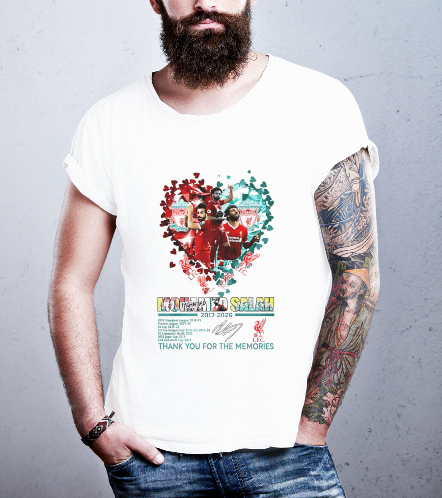 Mohamed Salah Lfc Thank You For The Memories 2017 2023 Heart T-Shirt