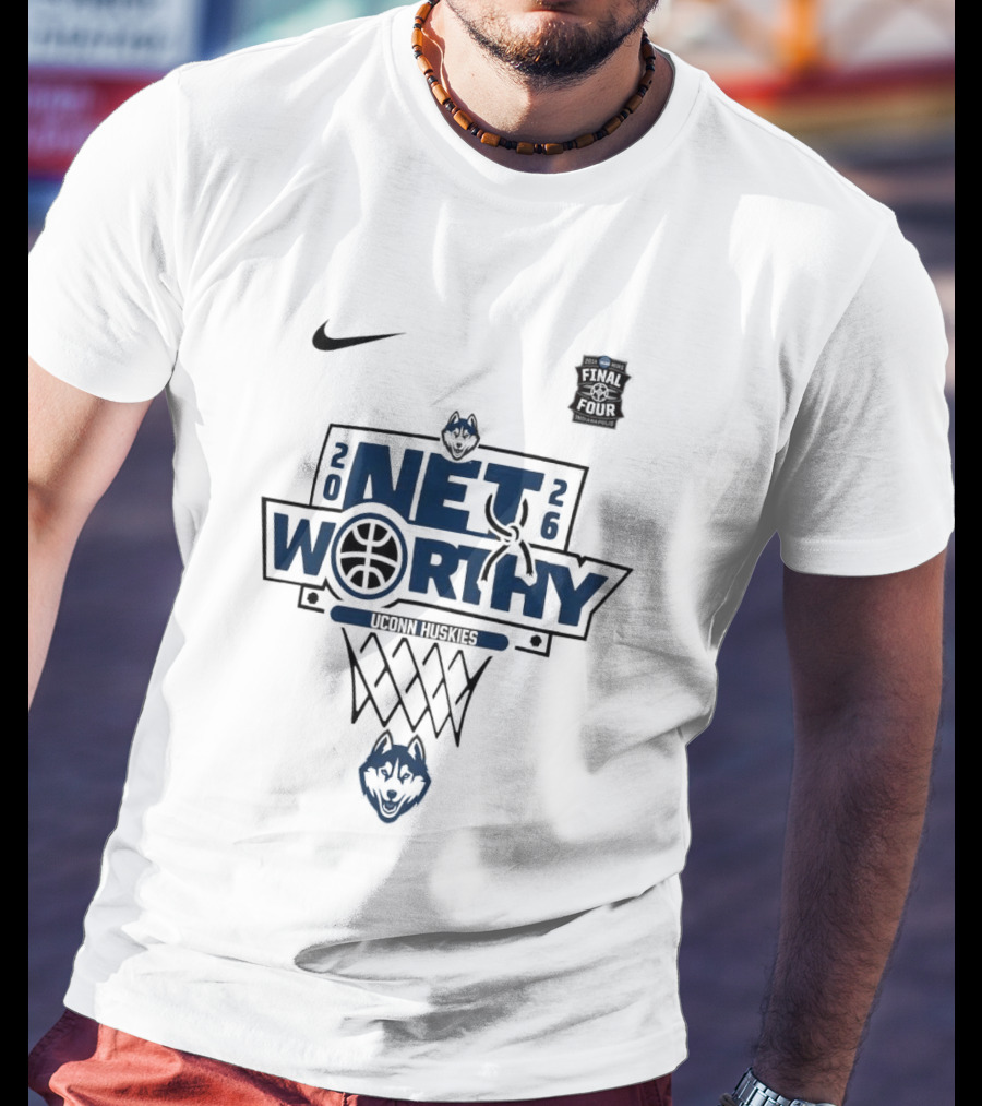 UConn Huskies Net Worthy Basketball 2026 Nike Logo Five Four T-Shirt