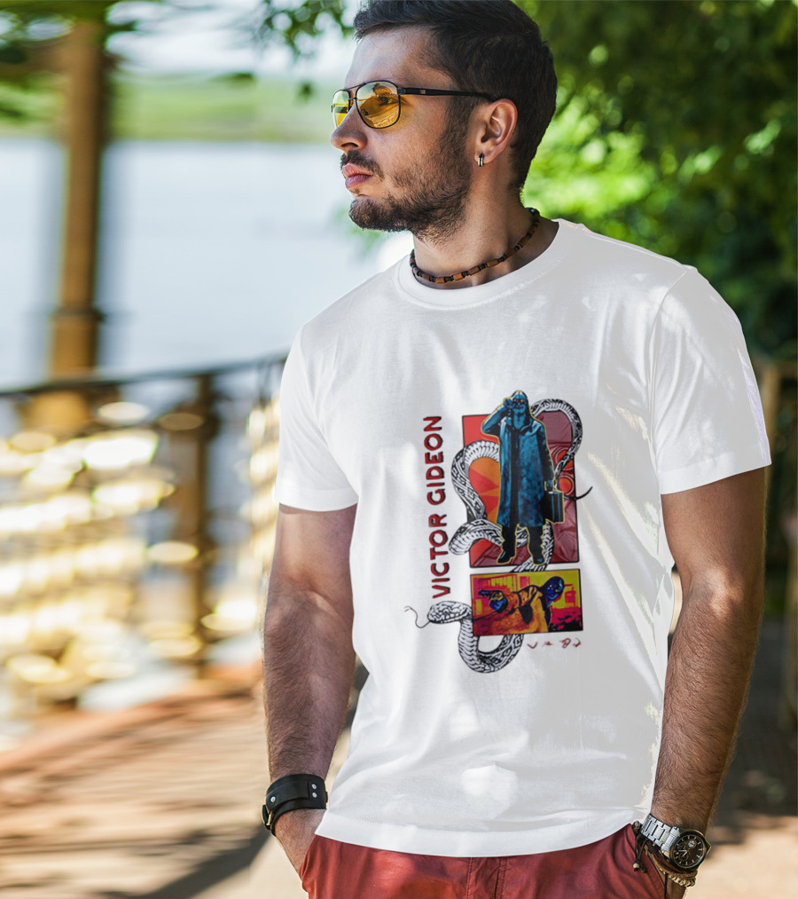 Victor Gideon Dramatic Snake And Mysterious Figures T-Shirt