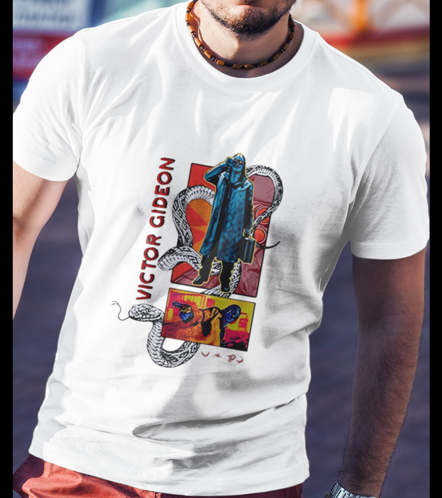 Victor Gideon Dramatic Snake And Mysterious Figures T-Shirt