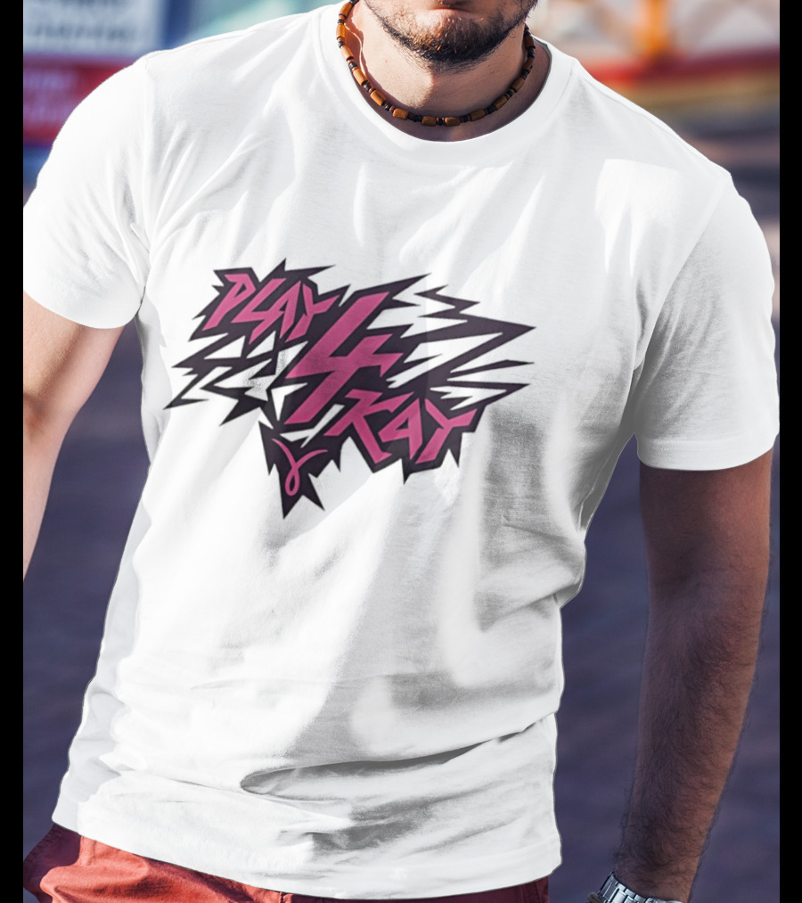 West Virginia Mountaineers Play 4 Kay Pink Zigzag Lightning T-Shirt