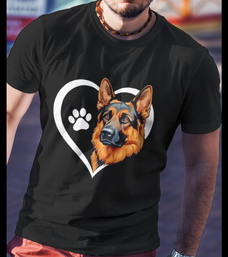 German Shepherd Heart Paw T-Shirt