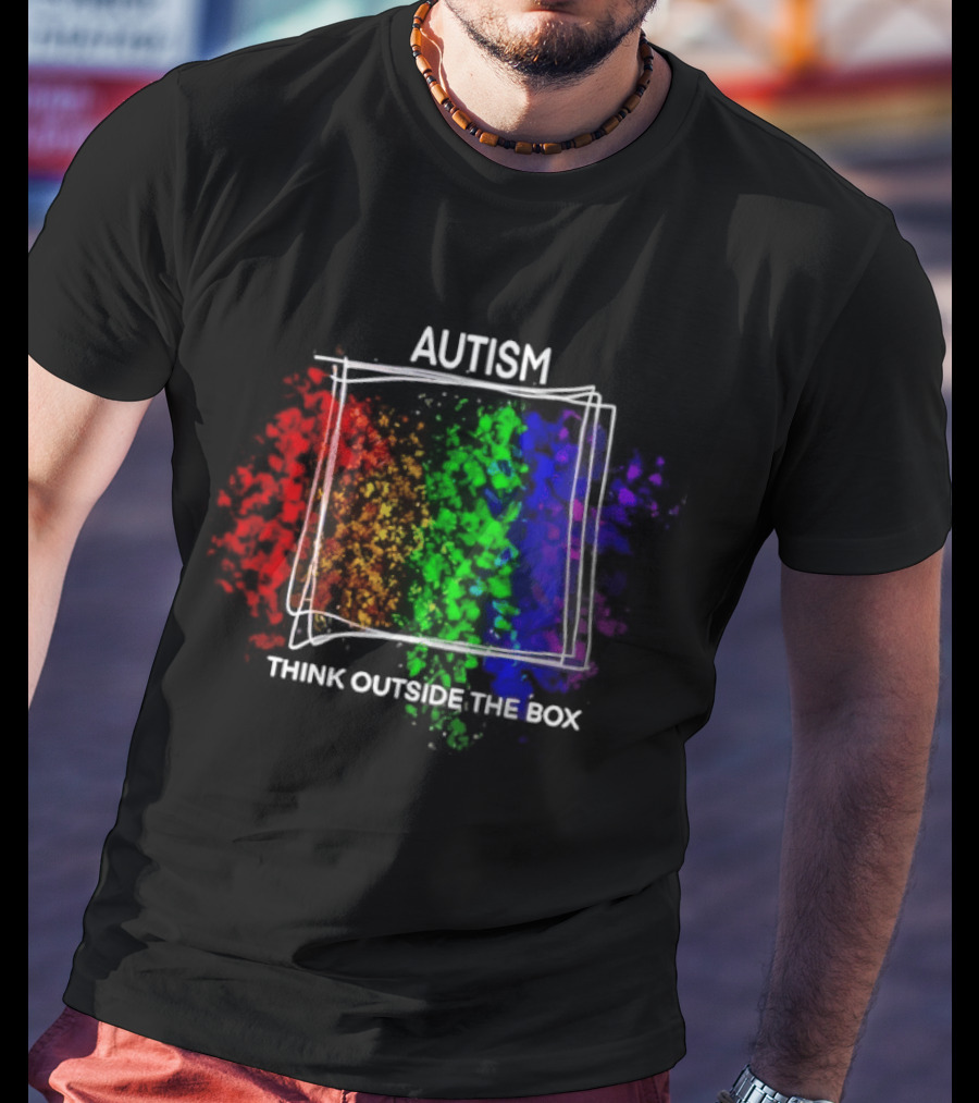 Autism Spectrum Puzzle Think Outside The Box Colorful Awareness T-Shirt