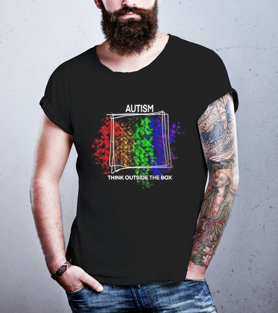 Autism Spectrum Puzzle Think Outside The Box Colorful Awareness T-Shirt