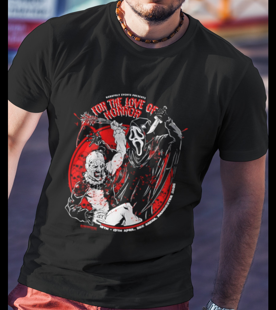 Ghostface Vs The Clown For The Love Of Horror 2026 Event April 18 19 DEC Arena T-Shirt