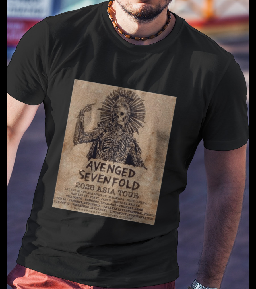 Avenged Sevenfold 2026 Asia Tour Kuala Lumpur Tokyo Bangkok Jakarta Singapore T-Shirt