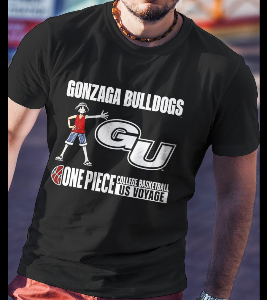 Gonzaga Bulldogs GU One Piece Luffy College Basketball US Voyage T-Shirt