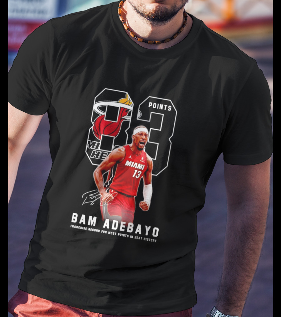 Bam Adebayo Miami Heat 13 Franchise Record Most Points In History T-Shirt