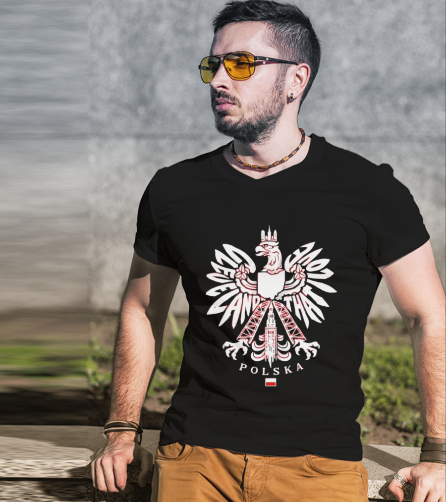 Cleveland Polska Eagle Emblem With Polish Flag And Tower T-Shirt