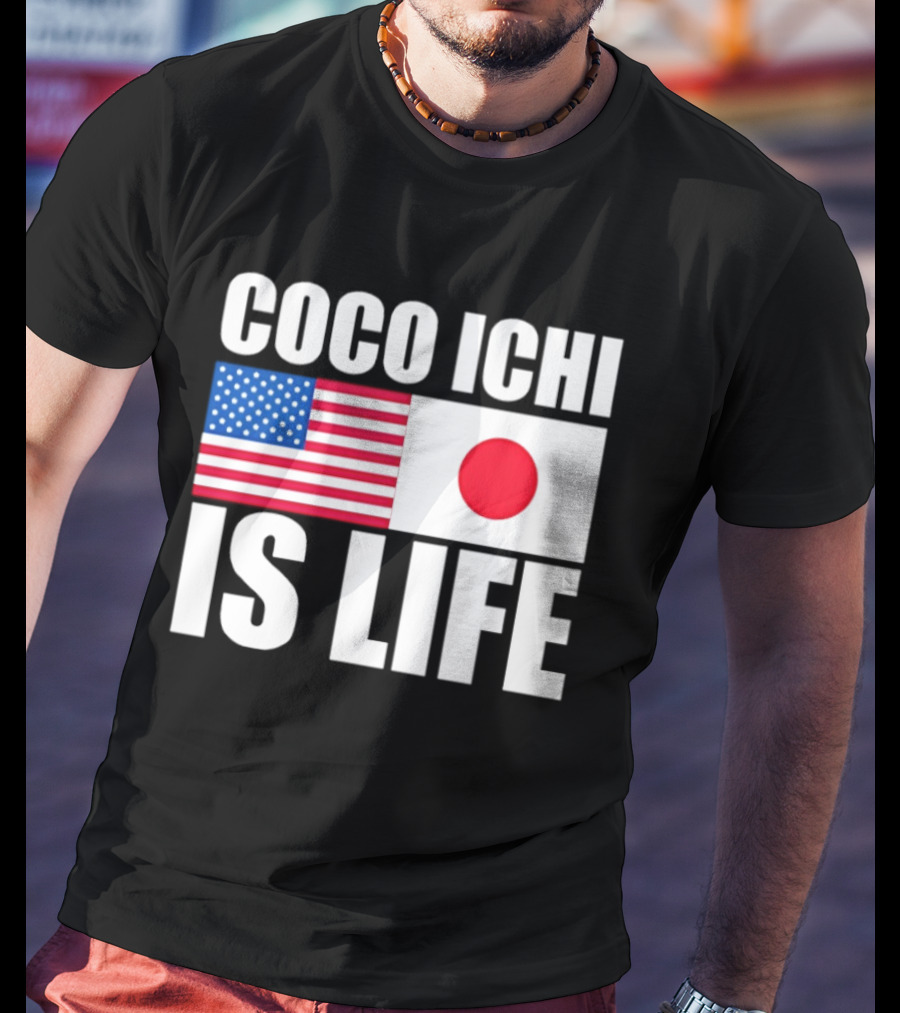 Coco Ichi Is Life USA And Japan Flag T-Shirt