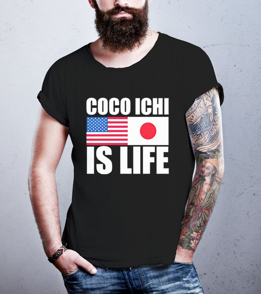 Coco Ichi Is Life USA And Japan Flag T-Shirt