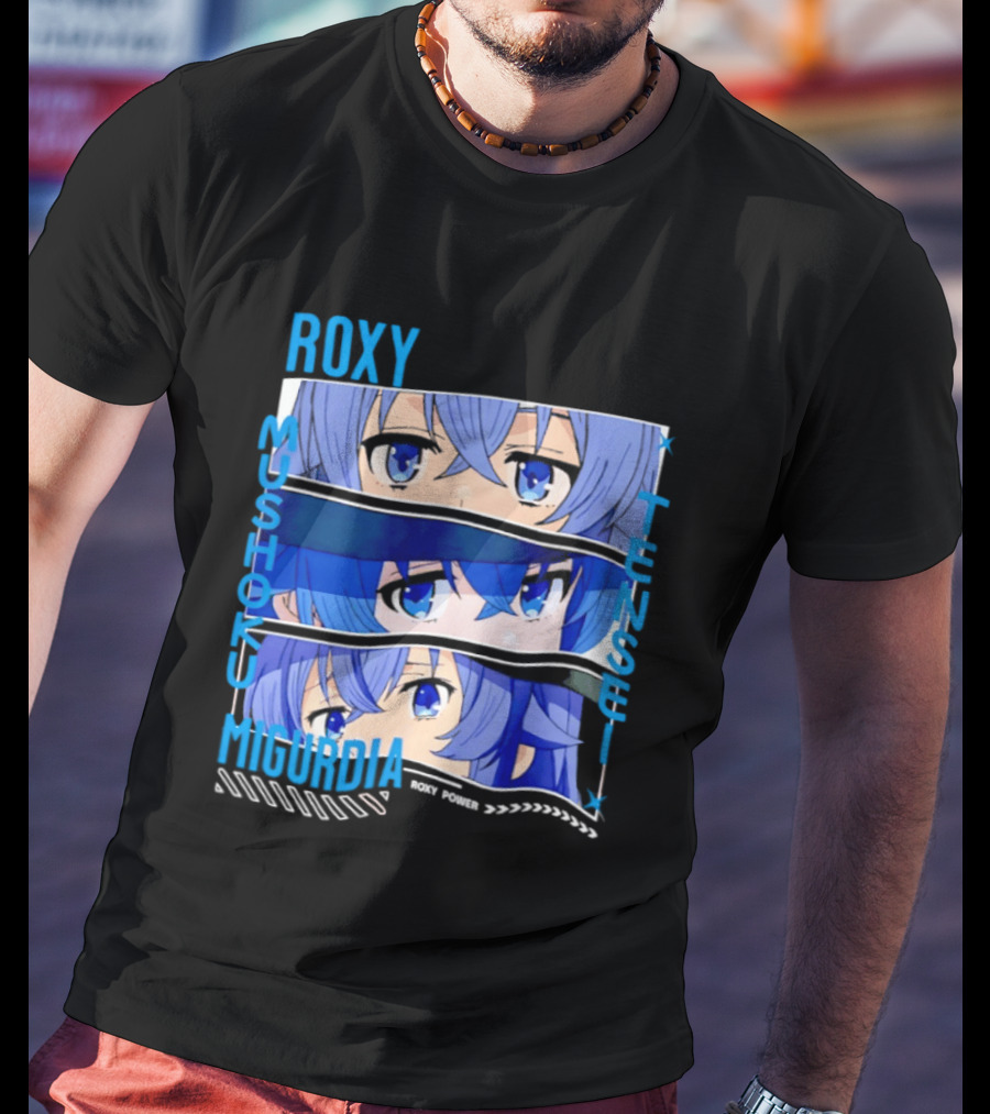 Roxy Mushoku Tensei Migurdia Anime Blue Character Eyes T-Shirt