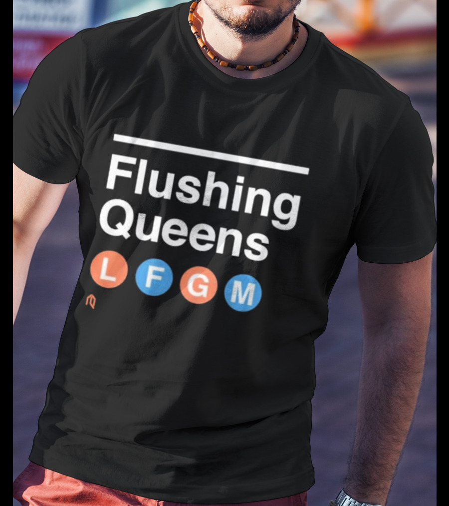 Flushing Queens L F G M Baseball Theme New York Mets T-Shirt