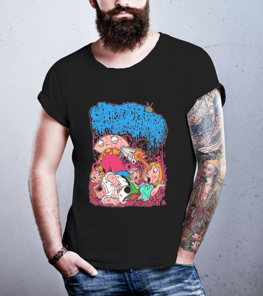Sanguisugabogg Family Bogg Parody Stewie Cartoon Underground Horror Scene T-Shirt