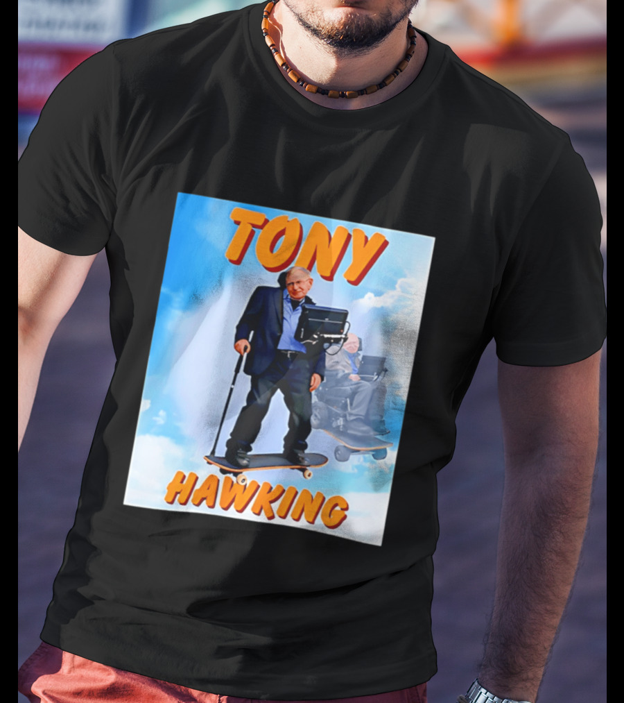 Tony Hawking Skateboard Fusion Surreal Humor T-Shirt