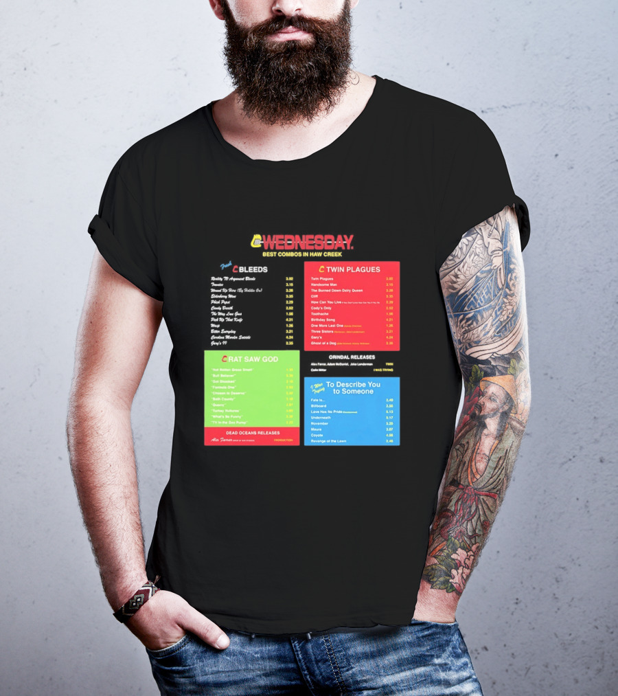 Wednesday Best Combos In Haw Creek Twin Plagues Rat Saw God Release T-Shirt
