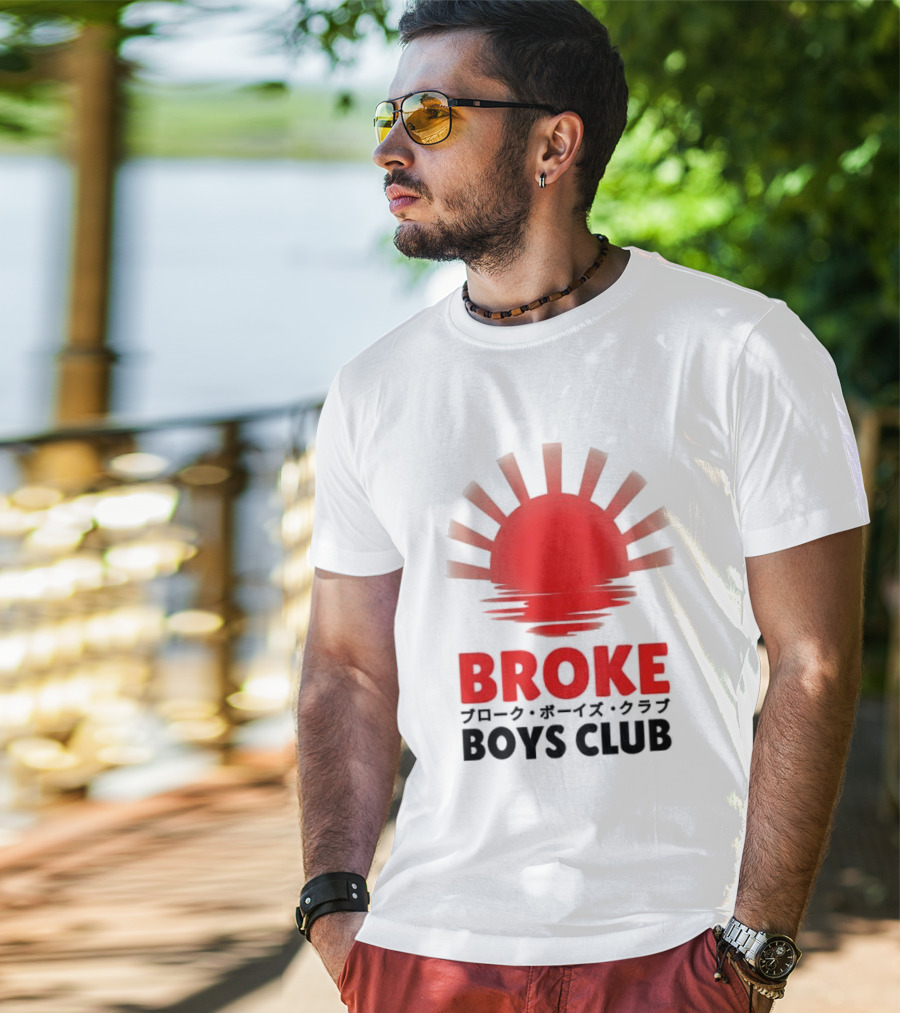 Broke Boys Club Rising Sun Graphic Red And Black T-Shirt