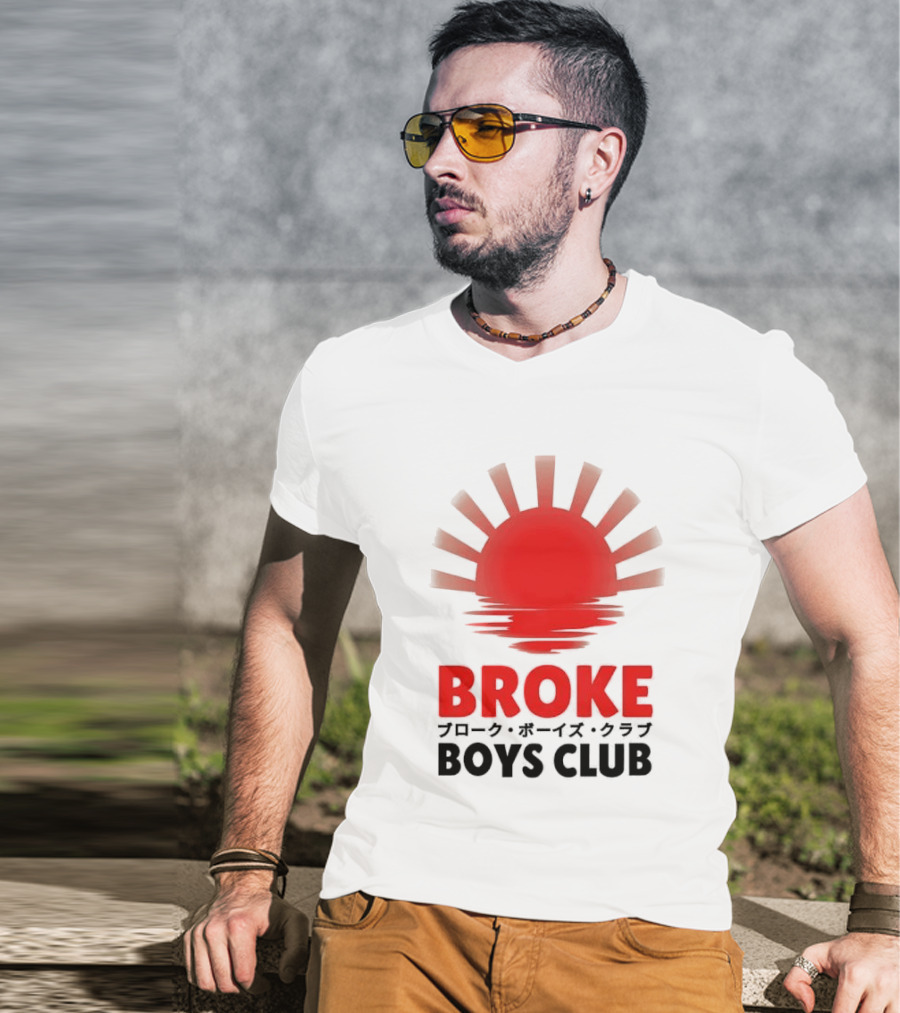 Broke Boys Club Rising Sun Graphic Red And Black T-Shirt