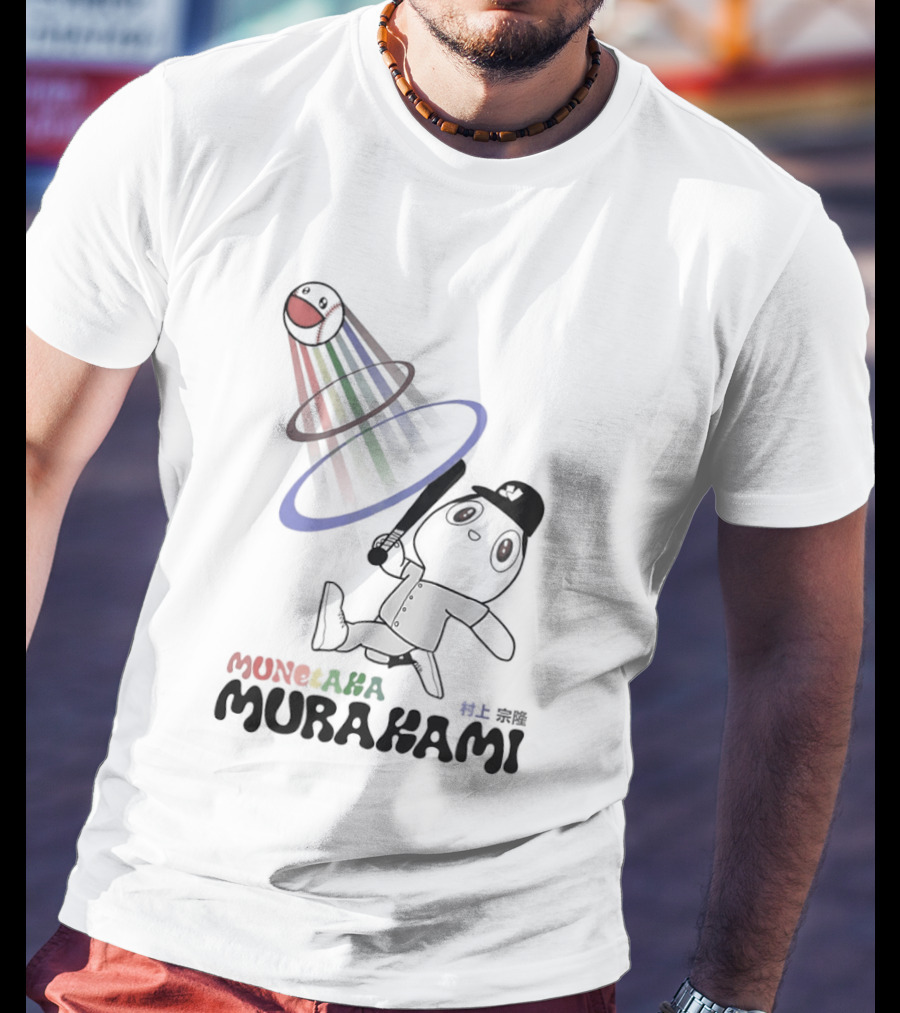 Takashi Murakami Rainbow Baseball Character Playful T-Shirt