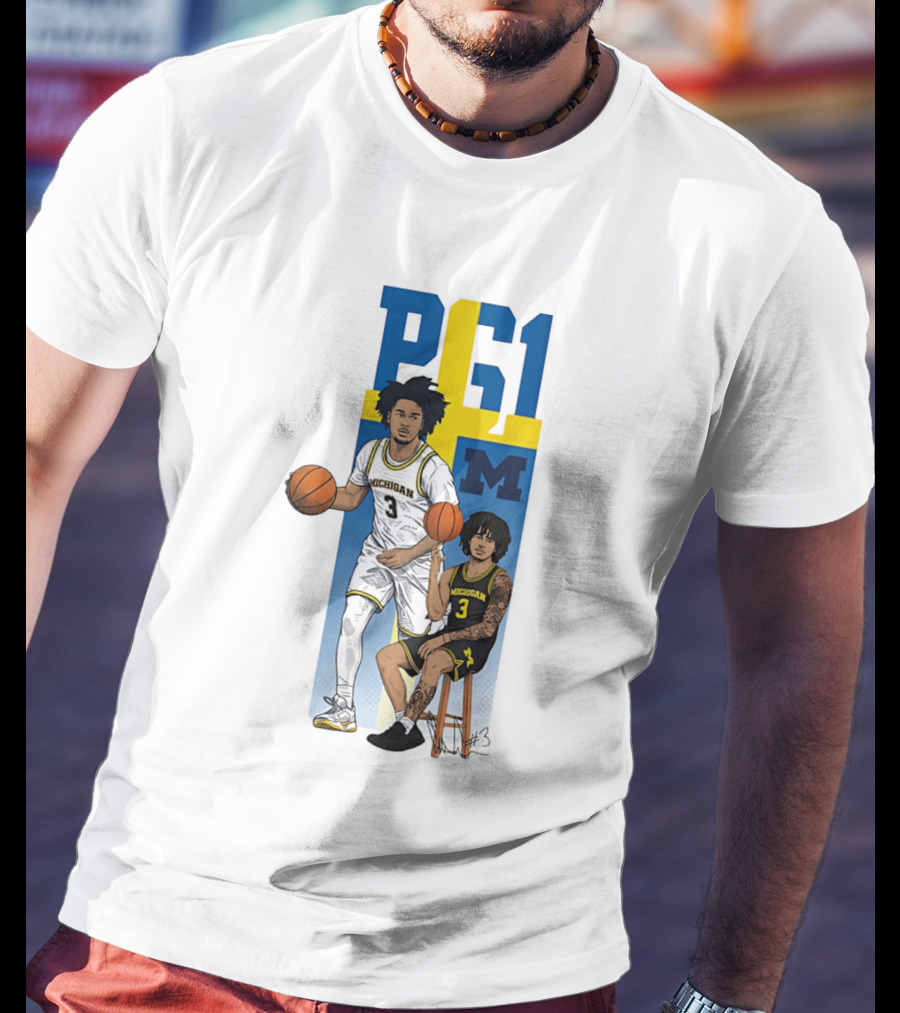 PG1 Elliot Cadeau Michigan Wolverines Basketball M T-Shirt