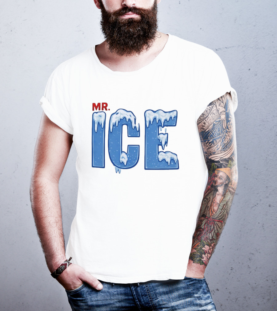 Mr ICE Snow Cover Icy Letters Frosty Winter T-Shirt