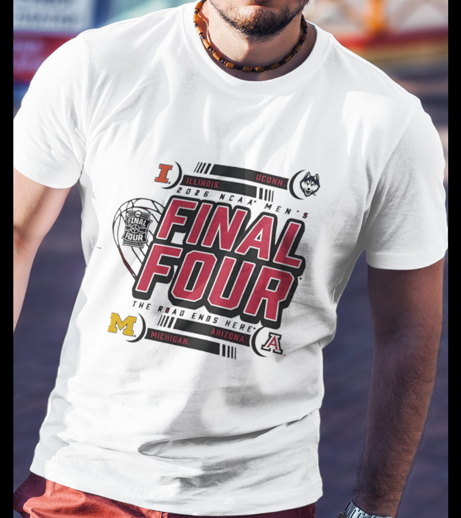 2026 NCAA Men's Basketball Final Four Illinois UConn Michigan Arizona March Madness T-Shirt