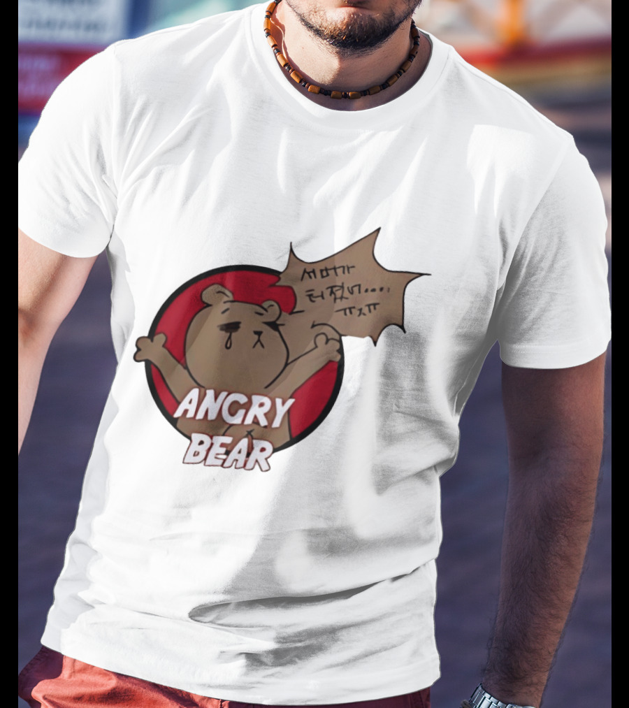 Angry Bear Cartoon Style With Speech Bubble T-Shirt