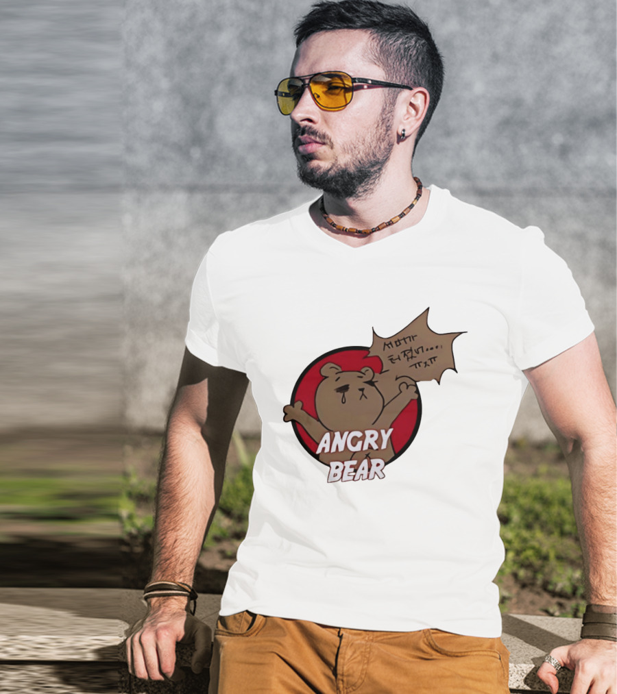 Angry Bear Cartoon Style With Speech Bubble T-Shirt