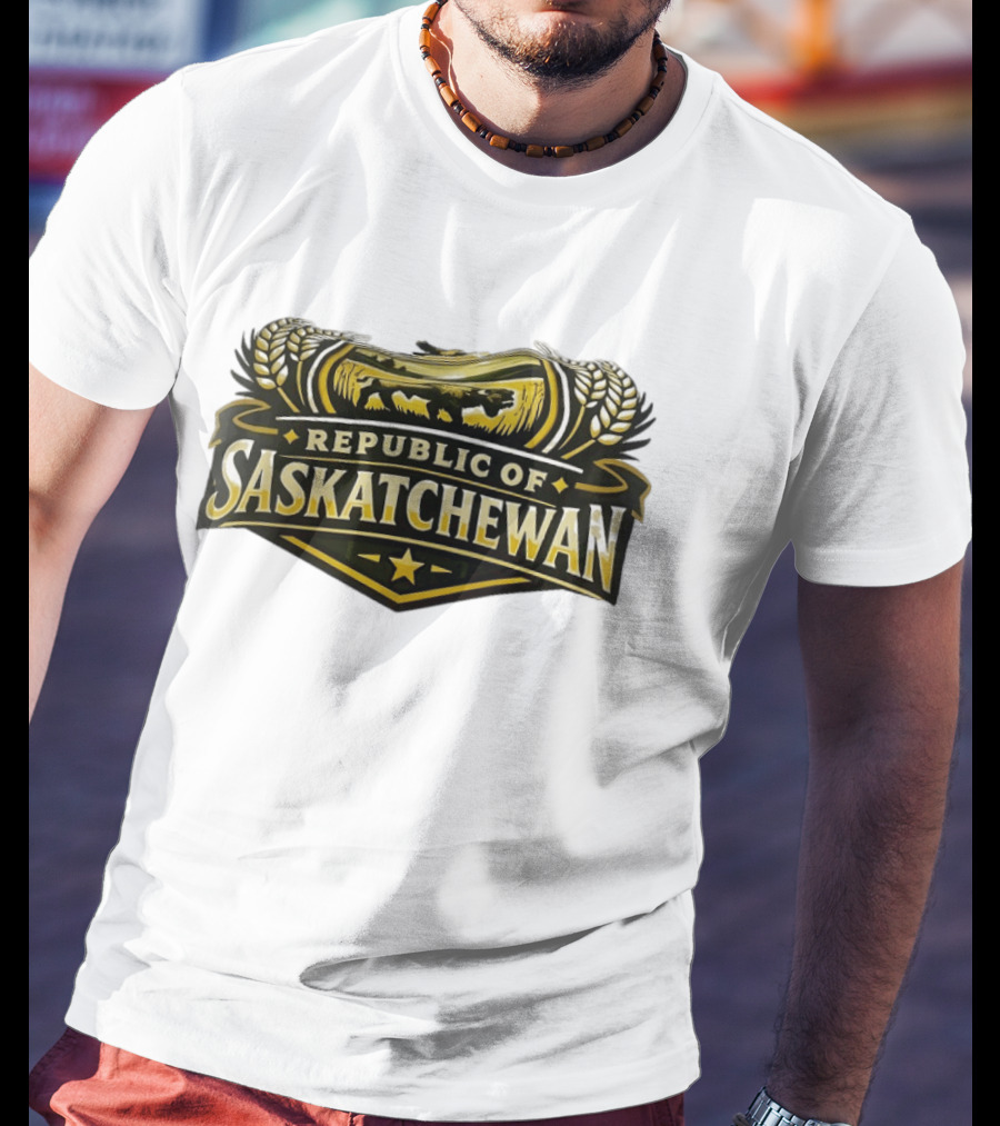 Republic Of Saskatchewan Wheat And Lion T-Shirt