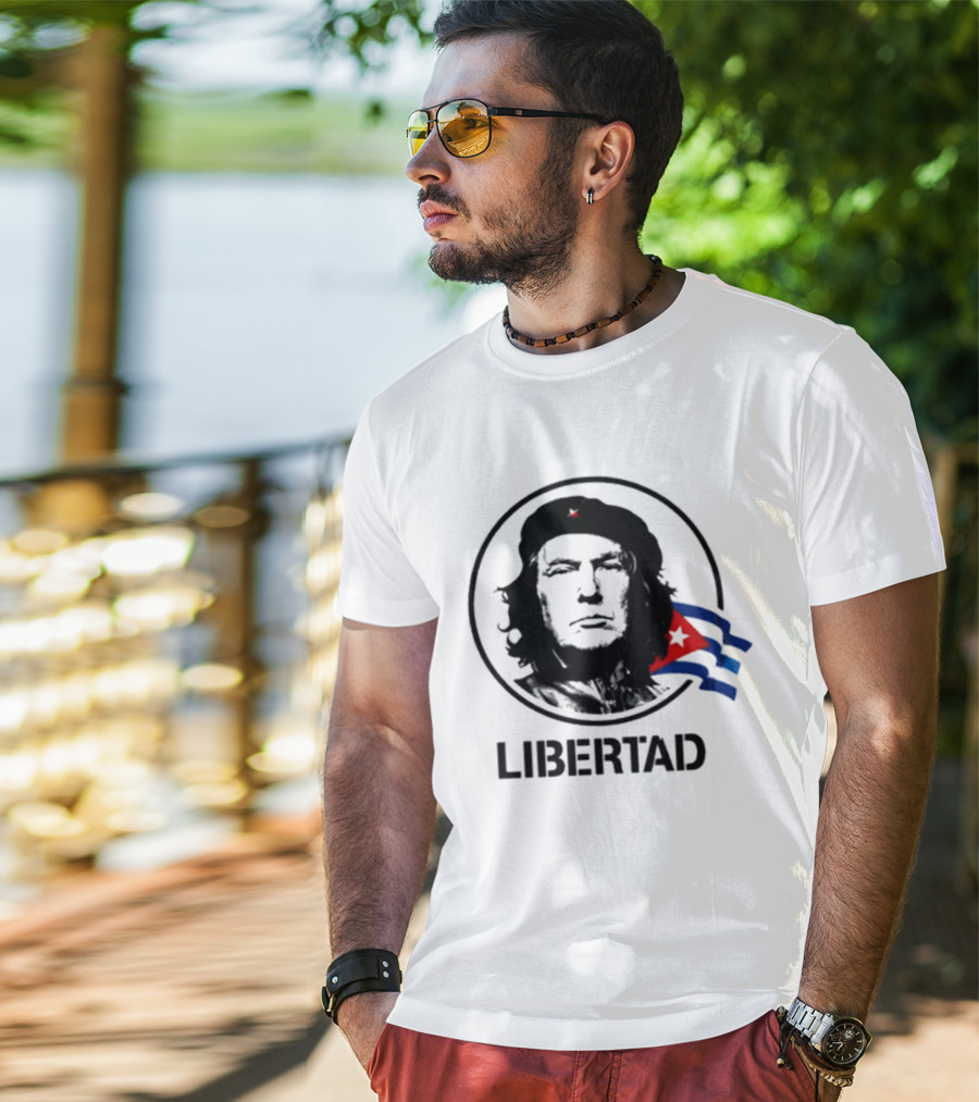 Donald Trump Che Guevara Fusion LIBERTAD Flag Icon Visual T-Shirt