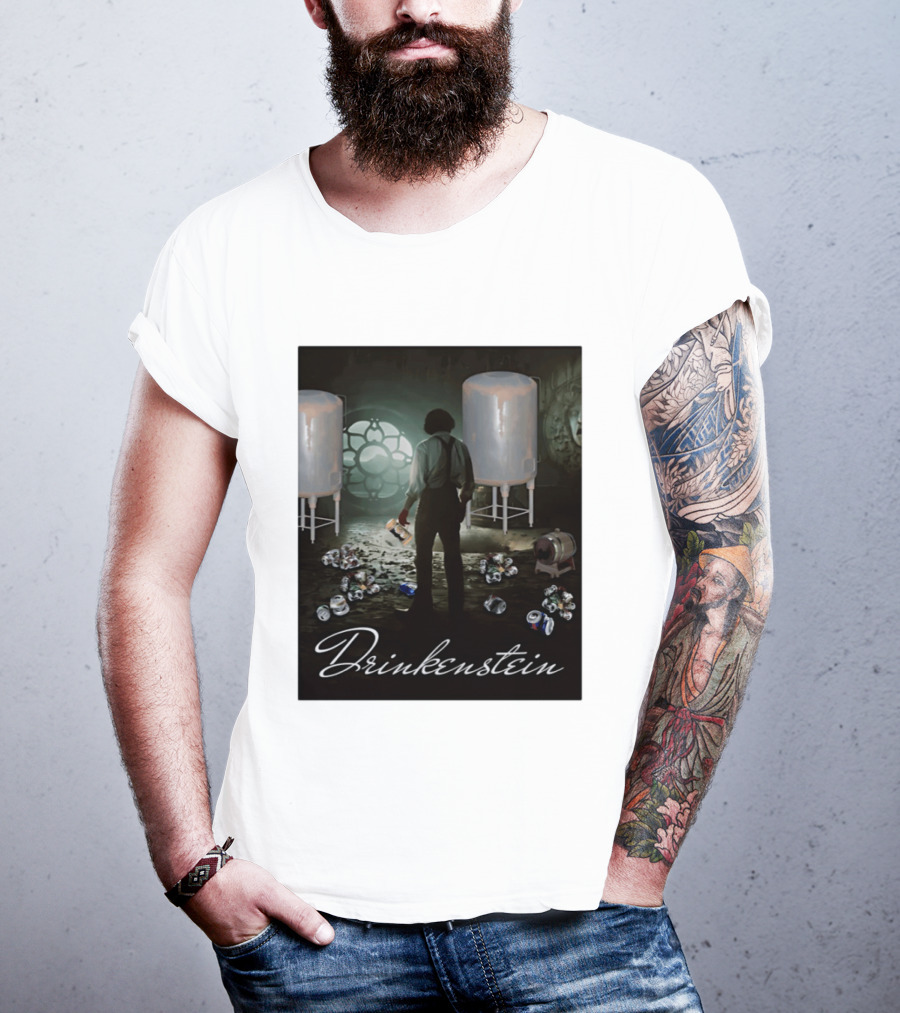Drinkenstein Frankenstein Meme With Pile Of Soda Cans T-Shirt
