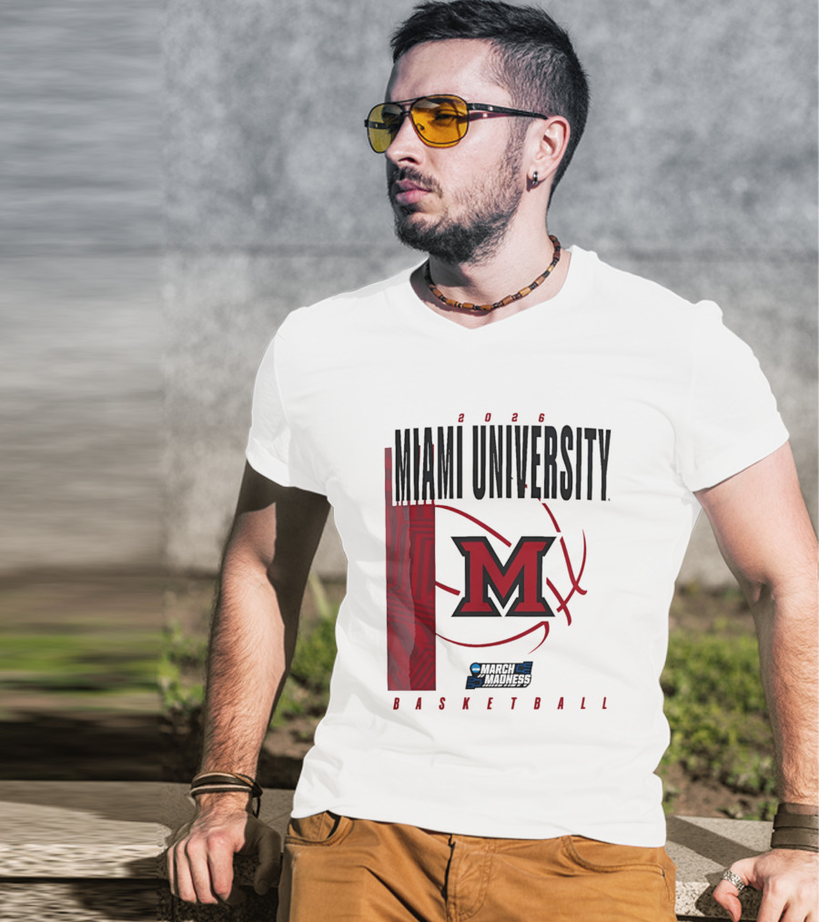 Miami University 2026 RedHawks March Madness Basketball T-Shirt