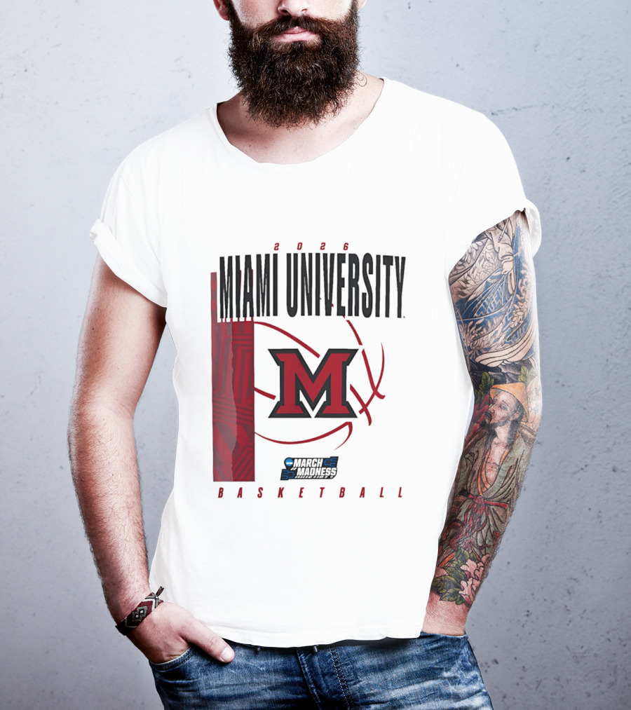 Miami University 2026 RedHawks March Madness Basketball T-Shirt
