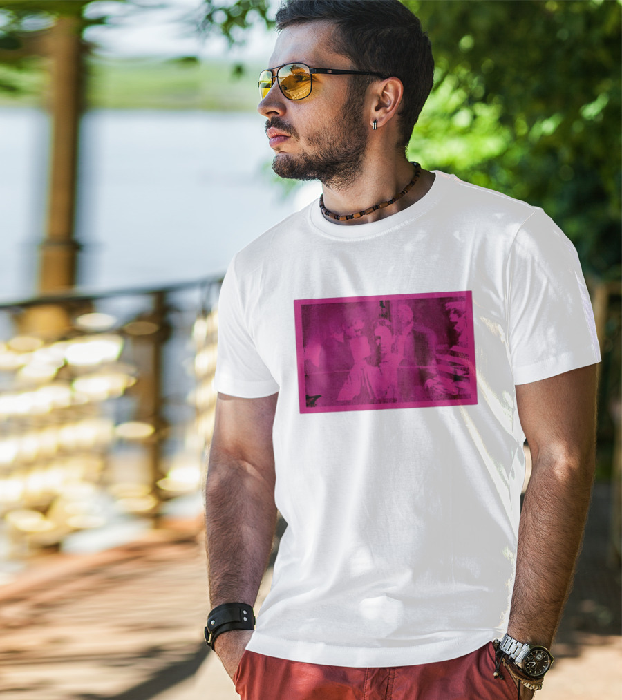 Frail State Of Mind Pink Abstract Band Collage T-Shirt