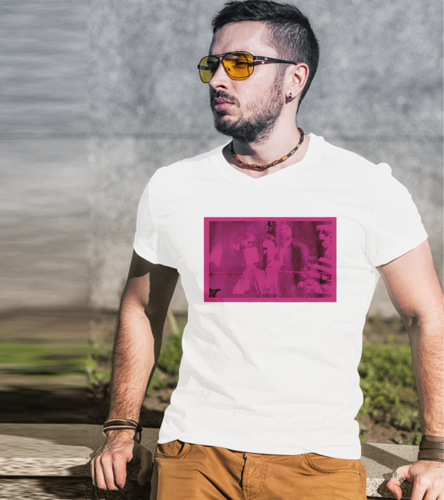 Frail State Of Mind Pink Abstract Band Collage T-Shirt