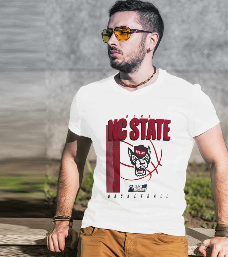 N.C. State Wolfpack 2026 March Madness Basketball T-Shirt