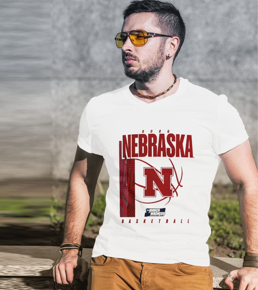 Nebraska Huskers 2026 March Madness Basketball NCAA T-Shirt