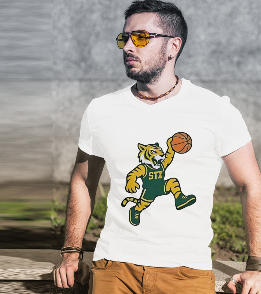 Northern Michigan Wildcats Basketball STX Tiger Dunking T-Shirt