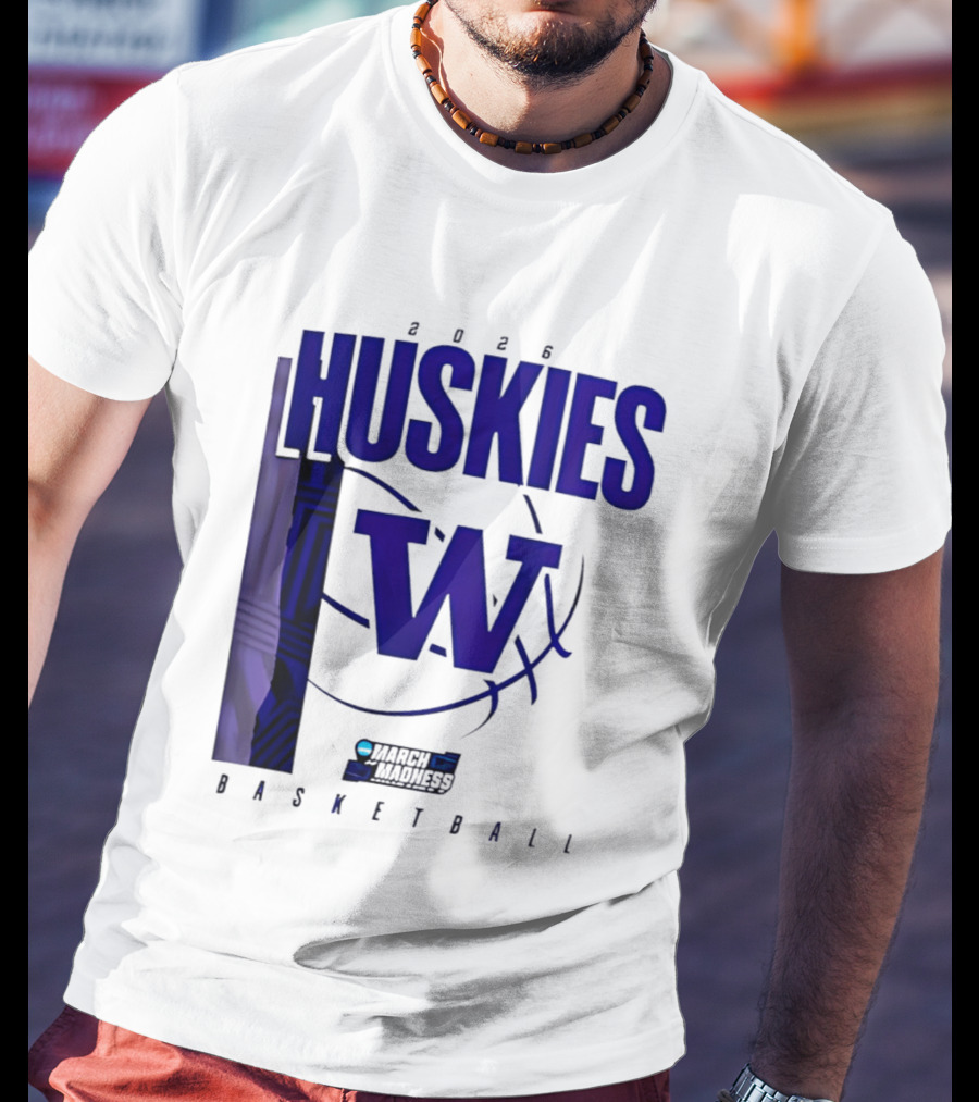 2026 Huskies W March Madness Basketball T-Shirt