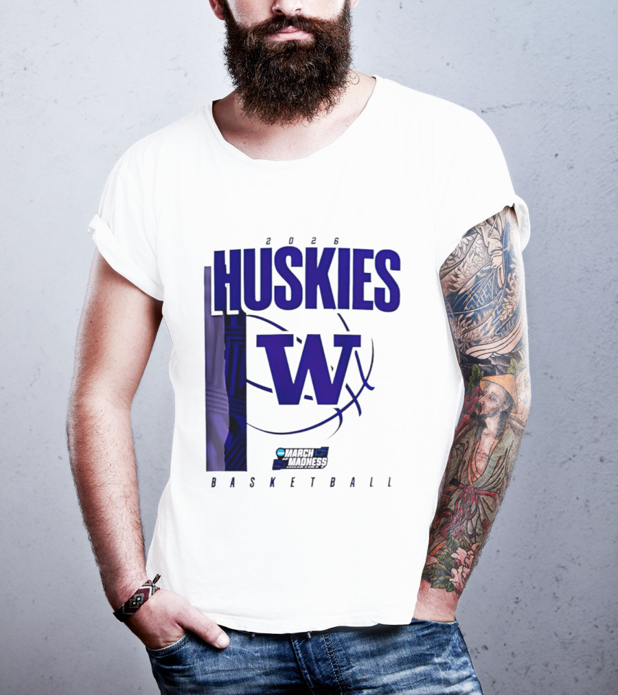 2026 Huskies W March Madness Basketball T-Shirt