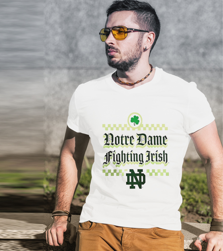 Notre Dame Fighting Irish ND Clover St Patrick's Day T-Shirt