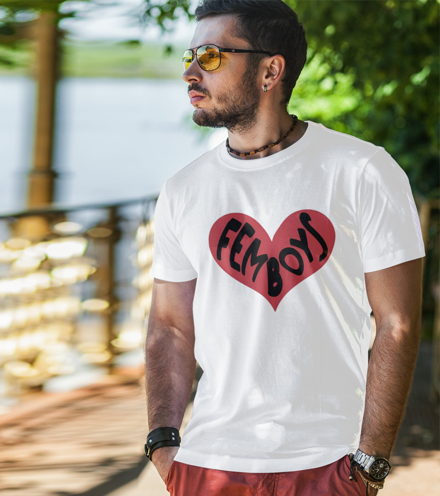 Femboys Heart Shape Bold Letters T-Shirt