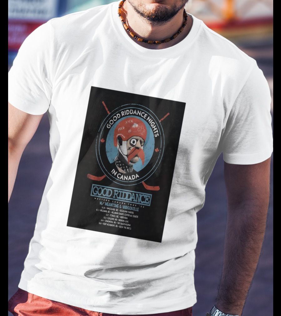Good Riddance Nights In Canada Western Tour 2026 With Meantime And Vargouille T-Shirt