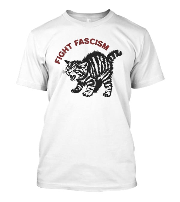 Fight Fascism Grumpy Cat Puffed Up T-Shirt